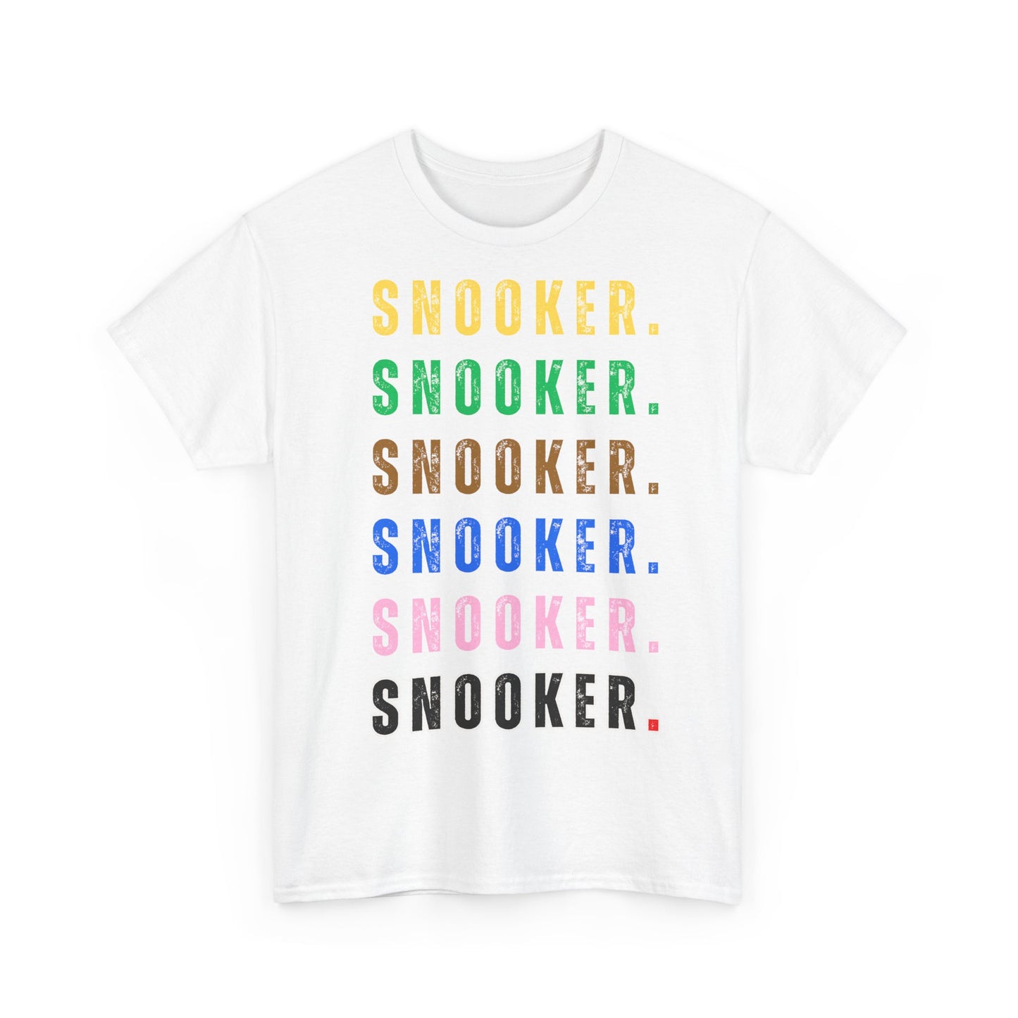 Snooker Tee Shirt - 6 x Snooker text with snooker balls' colours