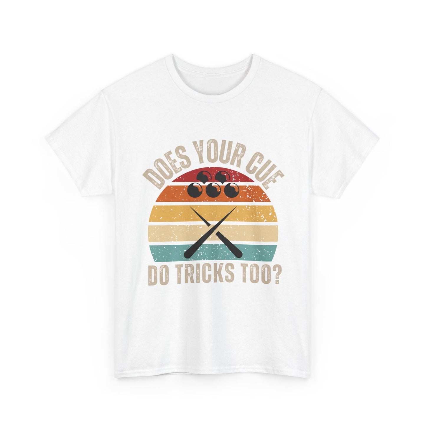 Snooker Sunset Tee - "Does your cue do tricks too"