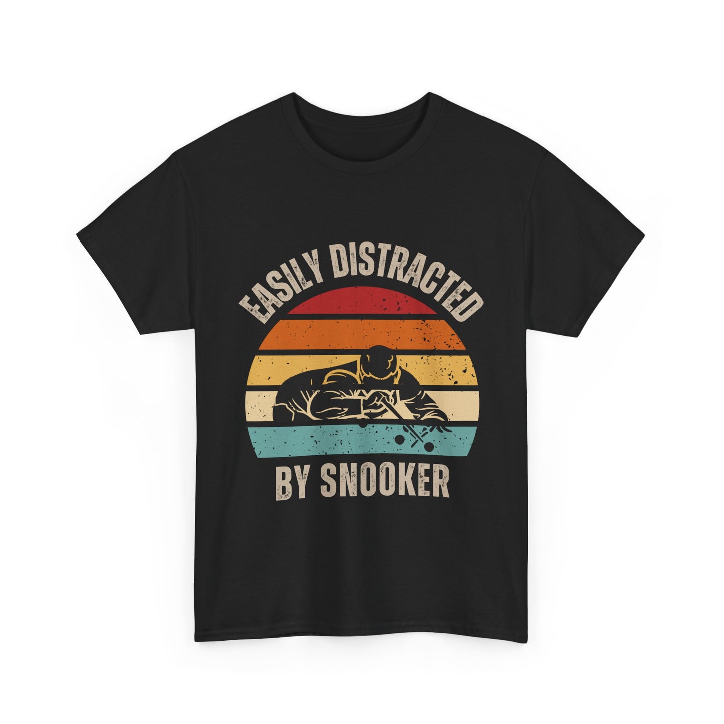 Sunset snooker t-shirt - Easily distracted by snooker