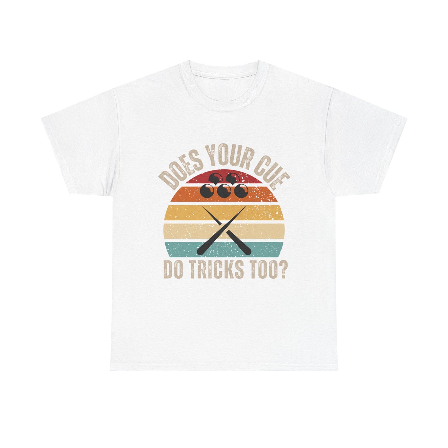 Snooker Sunset Tee - "Does your cue do tricks too"
