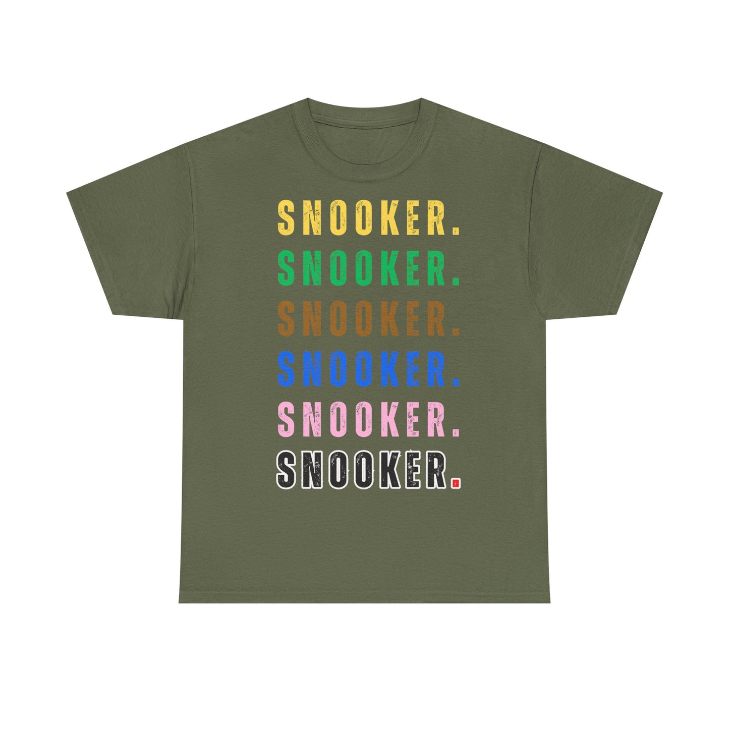 Snooker Tee Shirt - 6 x Snooker text with snooker balls' colours