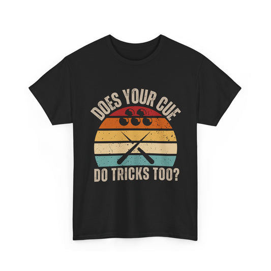 Snooker Sunset Tee - "Does your cue do tricks too"
