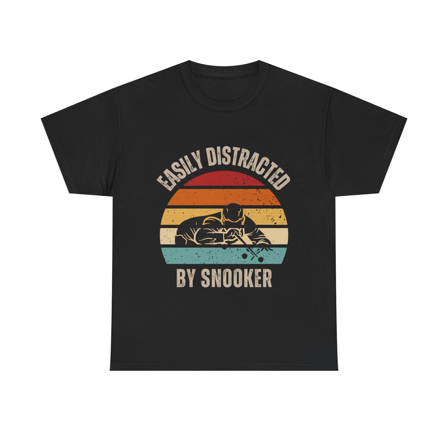 Sunset snooker t-shirt - Easily distracted by snooker