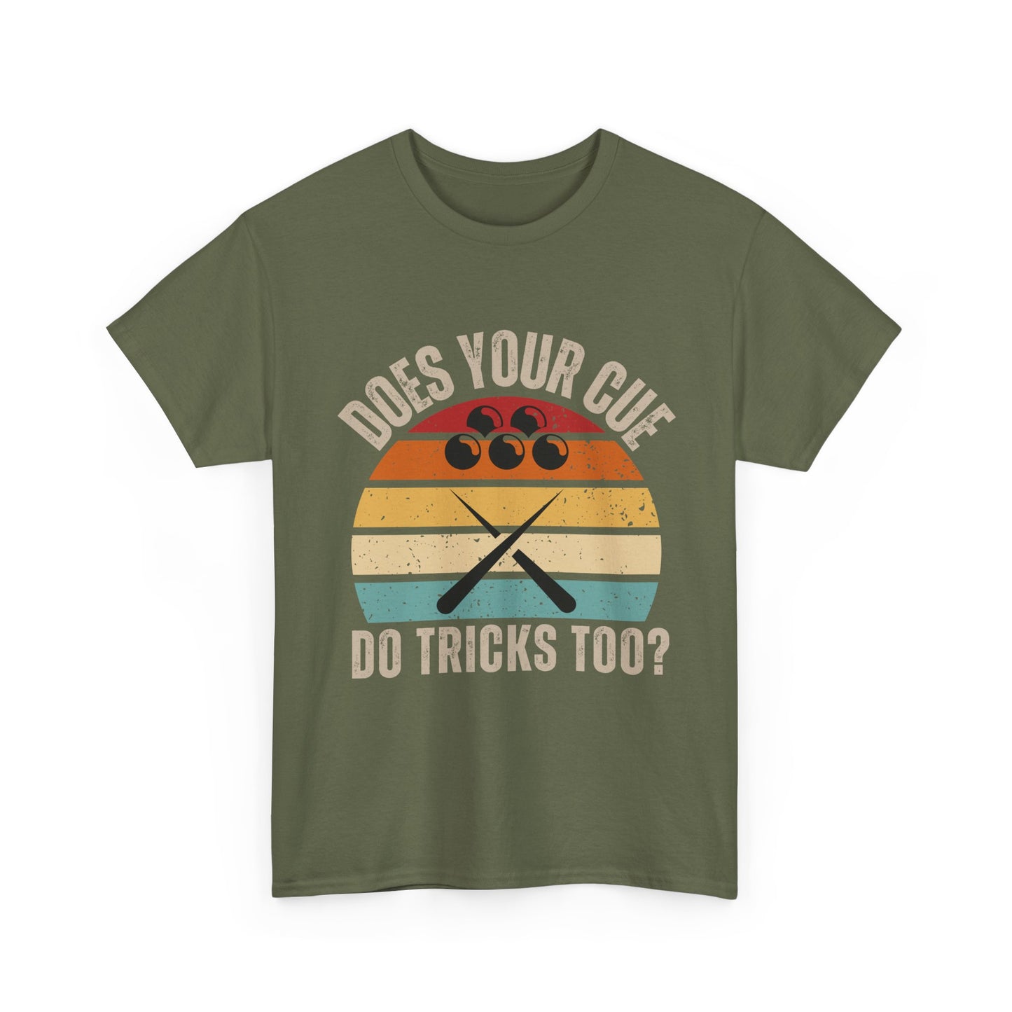 Snooker Sunset Tee - "Does your cue do tricks too"