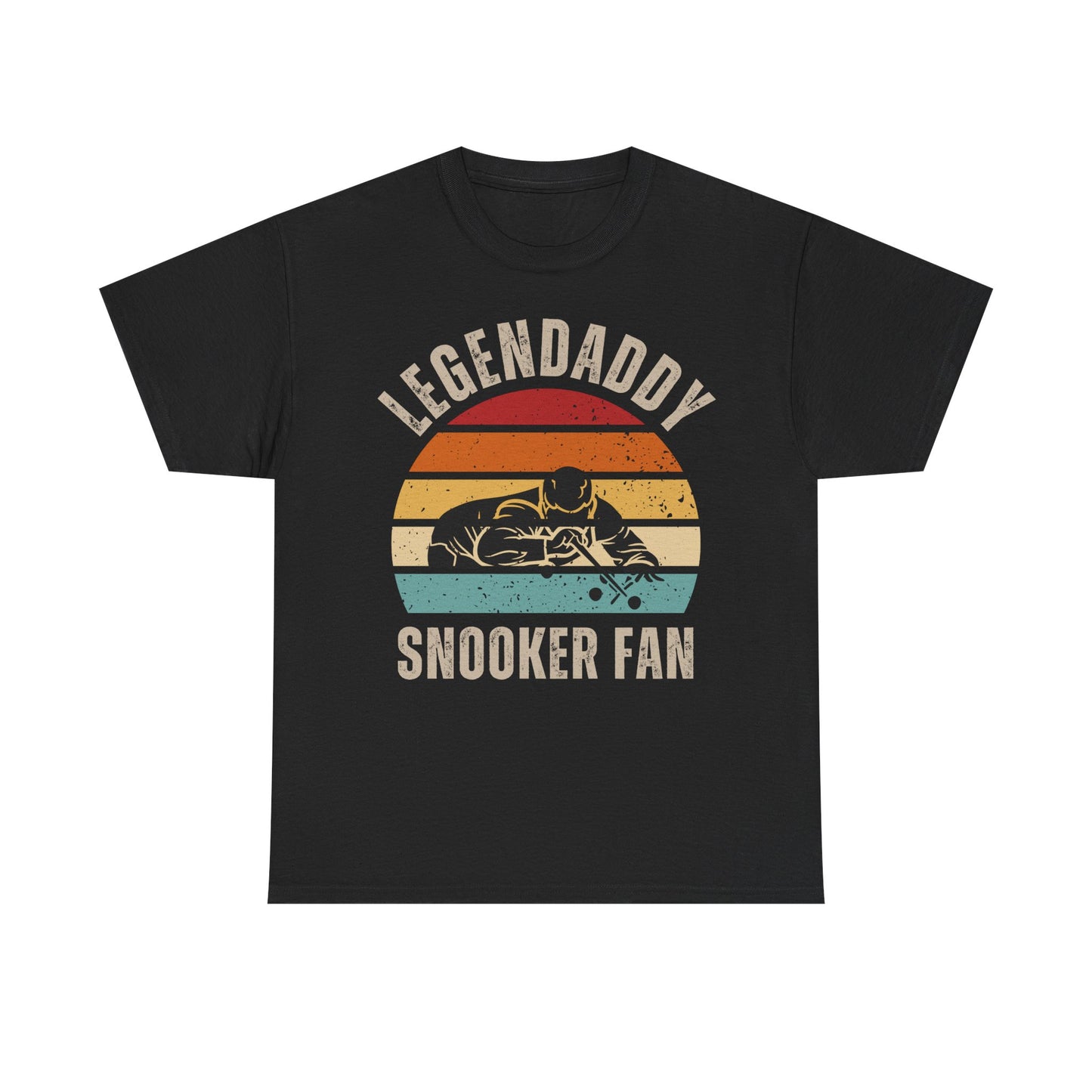 Legendaddy Snooker Fan T-Shirt — Retro Sunset Cue Tee for Billiards Lover Dad