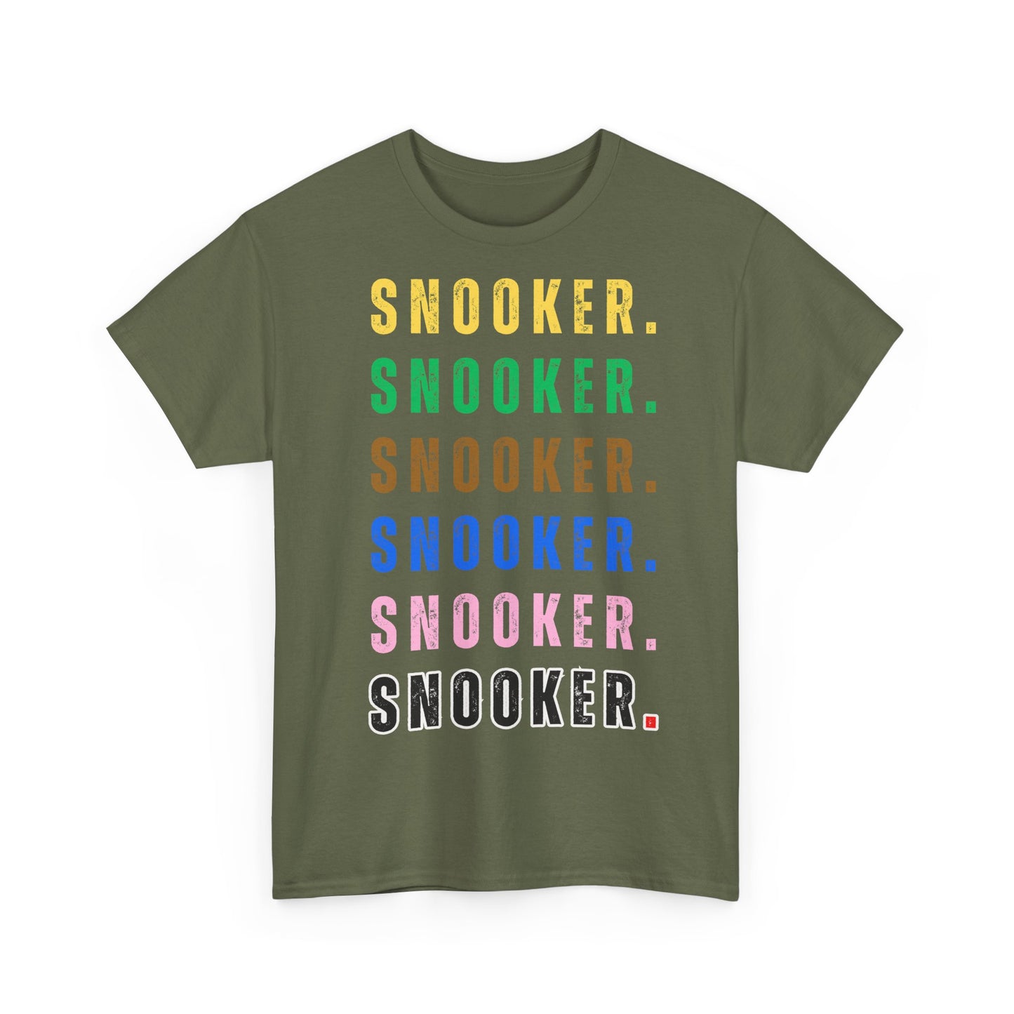 Snooker Tee Shirt - 6 x Snooker text with snooker balls' colours