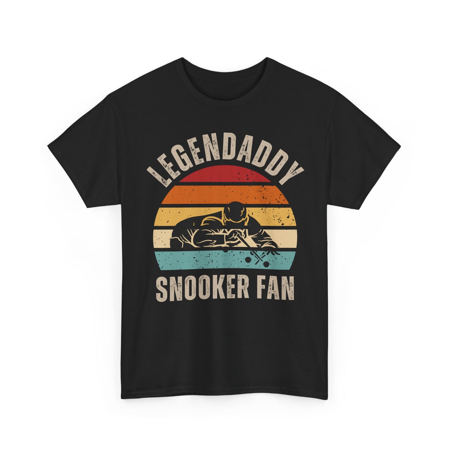 Legendaddy Snooker Fan T-Shirt — Retro Sunset Cue Tee for Billiards Lover Dad
