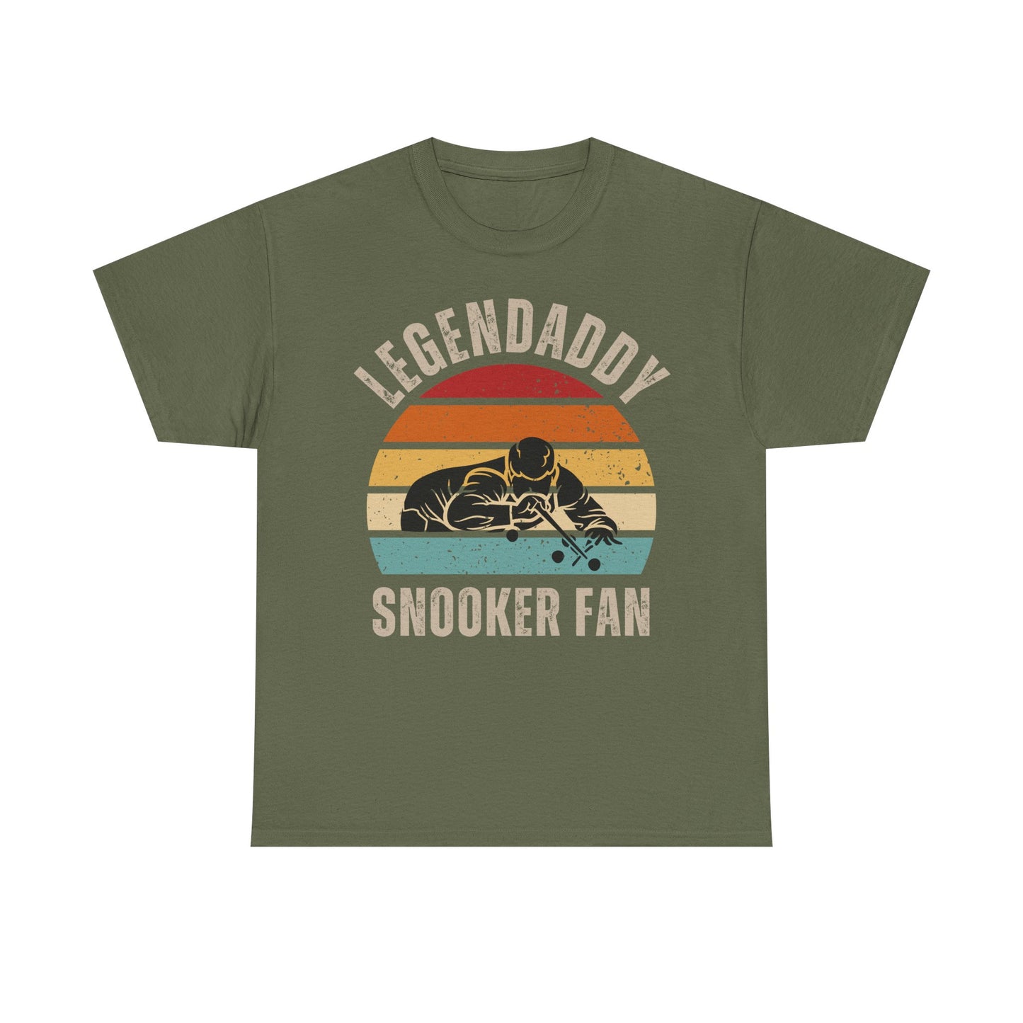 Legendaddy Snooker Fan T-Shirt — Retro Sunset Cue Tee for Billiards Lover Dad