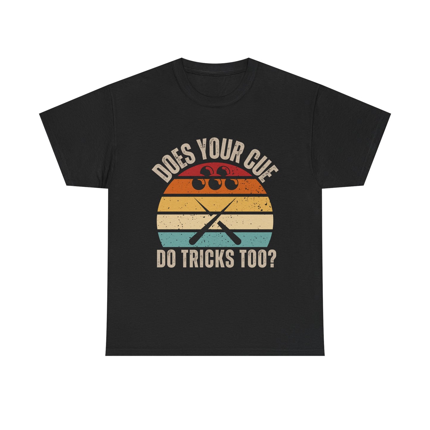 Snooker Sunset Tee - "Does your cue do tricks too"