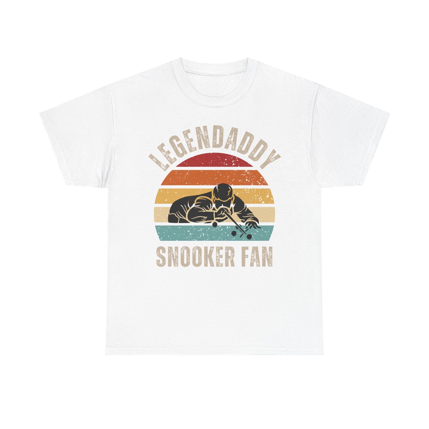 Legendaddy Snooker Fan T-Shirt — Retro Sunset Cue Tee for Billiards Lover Dad