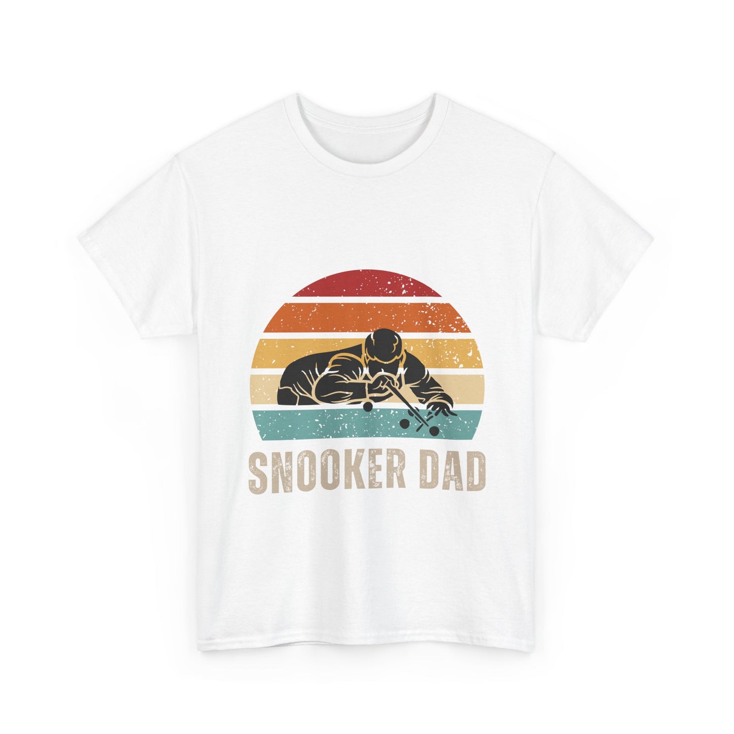 Snooker Dad T-Shirt — Retro Sunset Pool Player Tee for Billiards Lovers