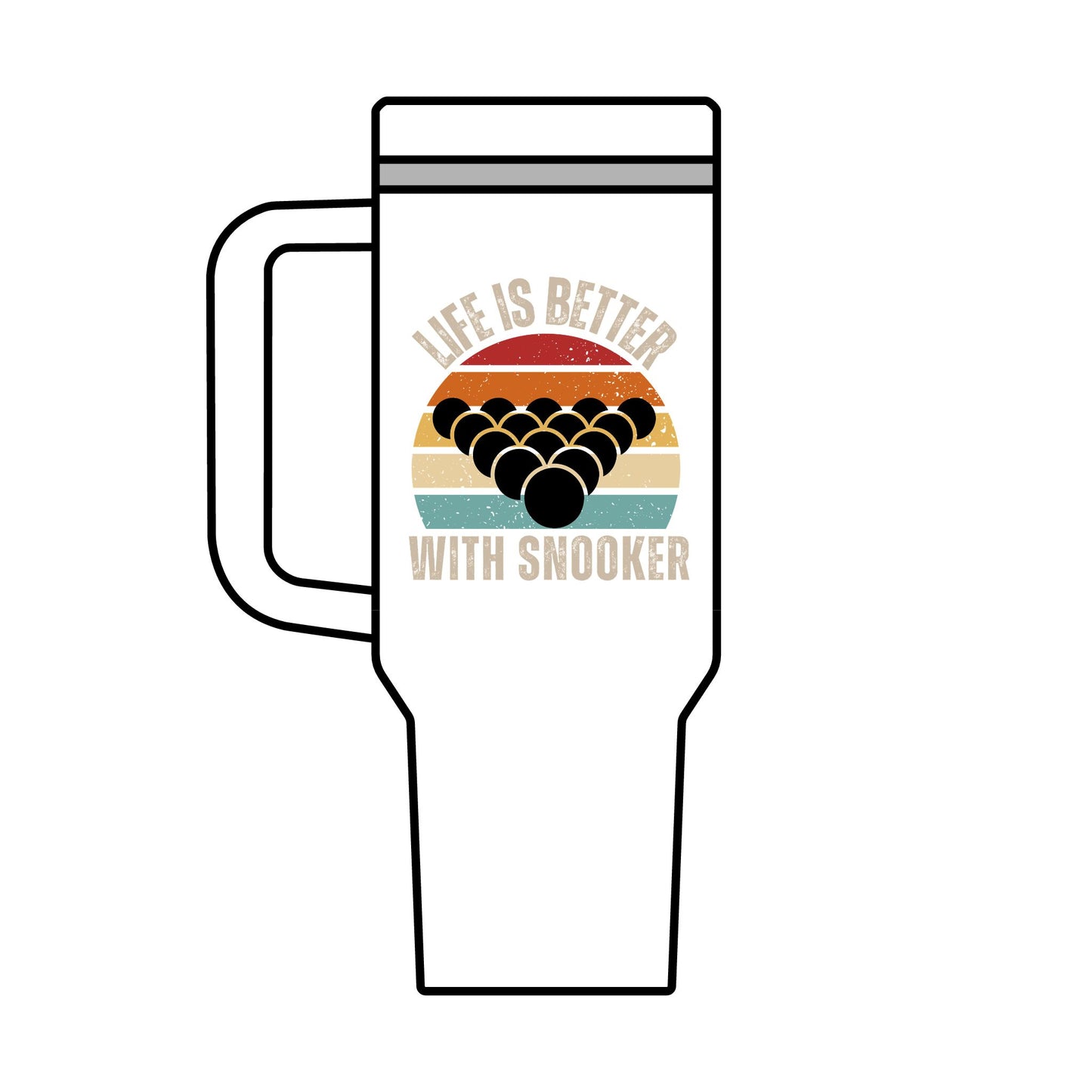 40oz Travel Mug — "Life Is Better With Snooker" Retro Snooker Tumbler