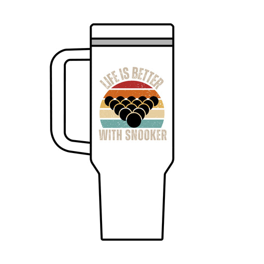 40oz Travel Mug — "Life Is Better With Snooker" Retro Snooker Tumbler