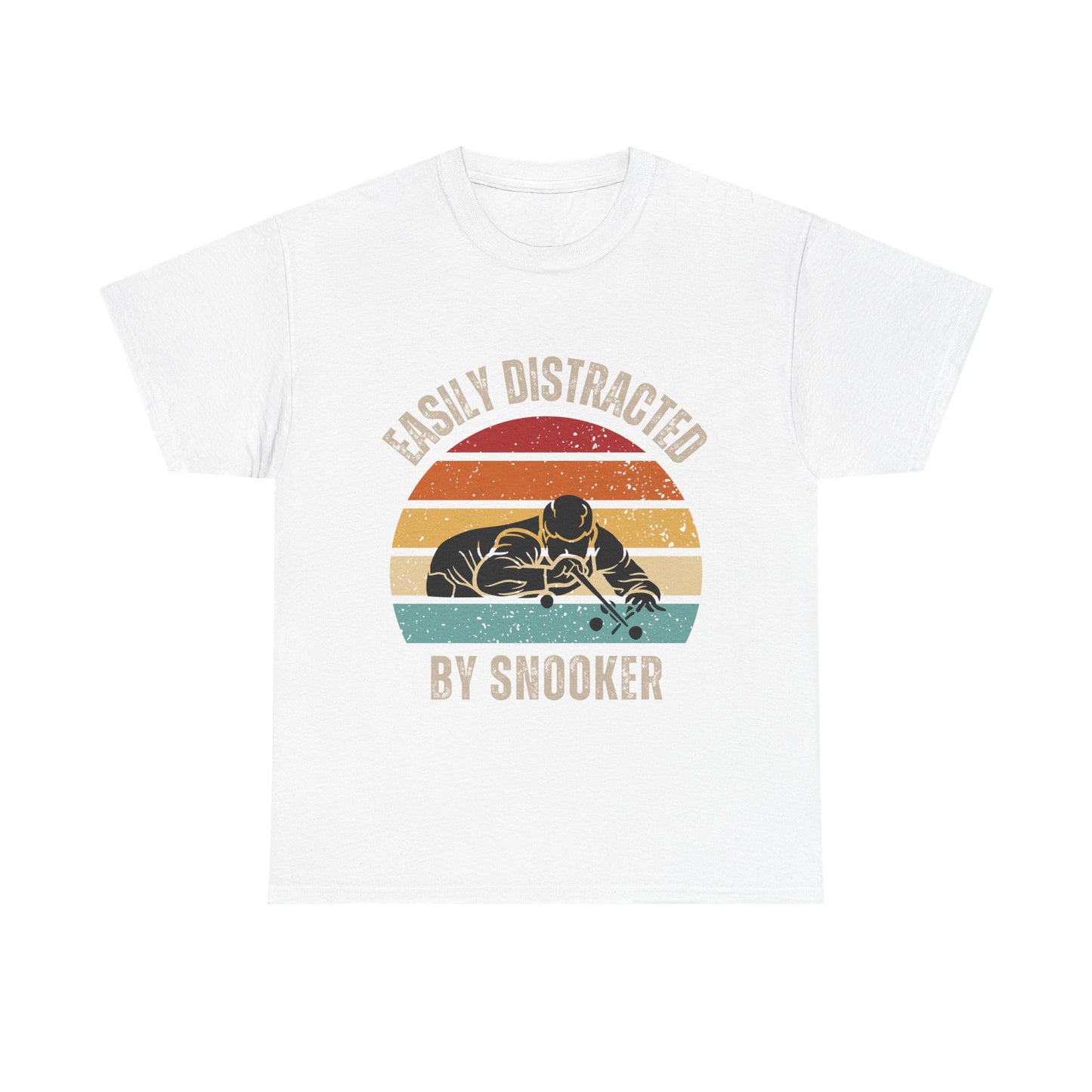 Sunset snooker t-shirt - Easily distracted by snooker