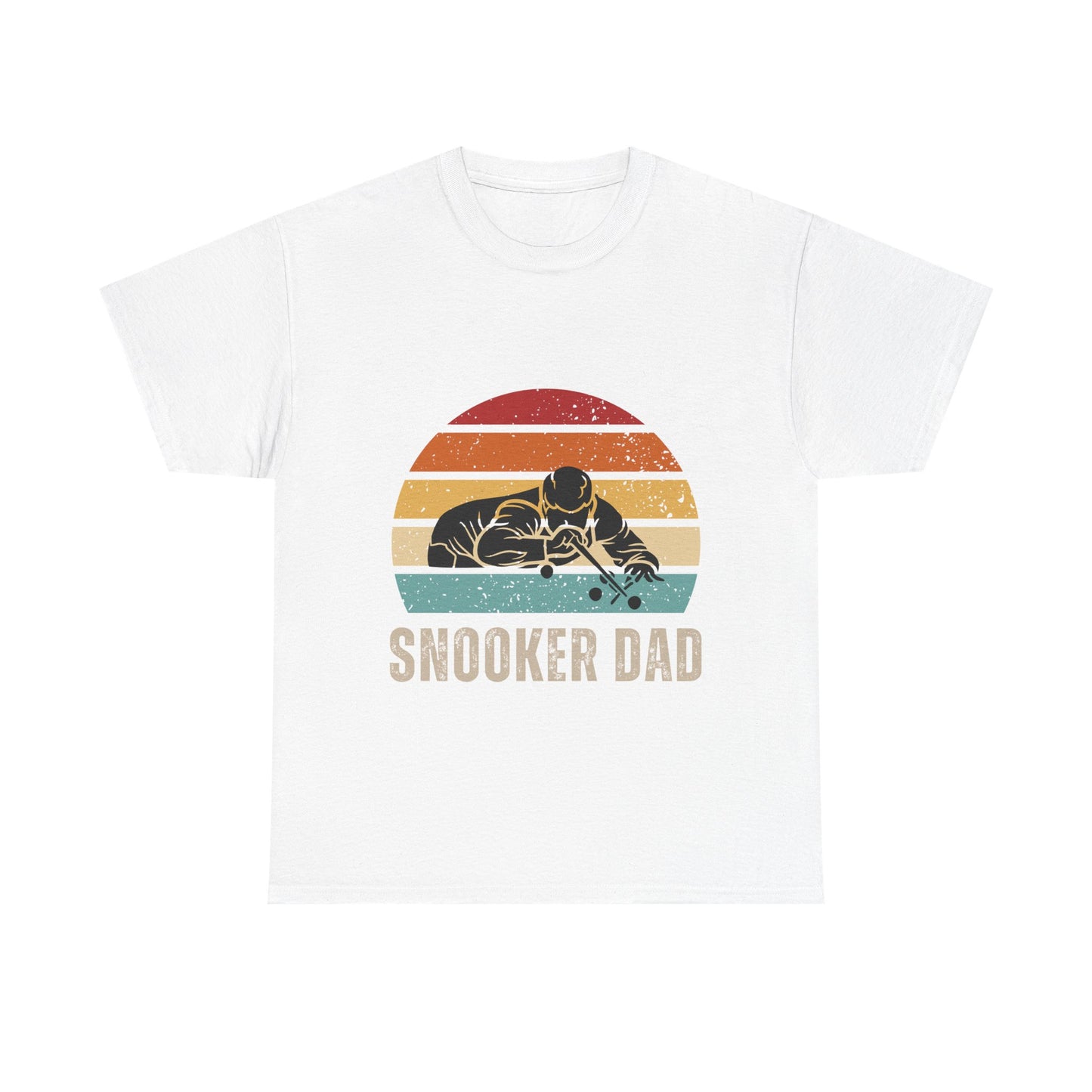 Snooker Dad T-Shirt — Retro Sunset Pool Player Tee for Billiards Lovers