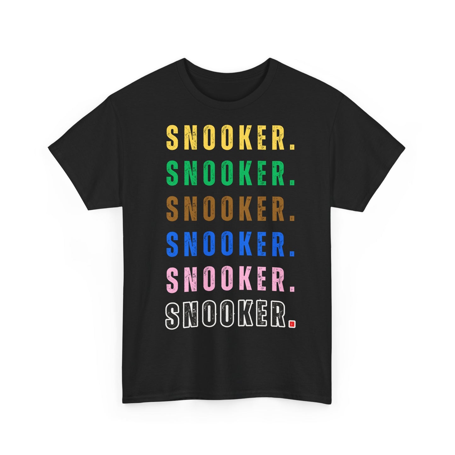 Snooker Tee Shirt - 6 x Snooker text with snooker balls' colours
