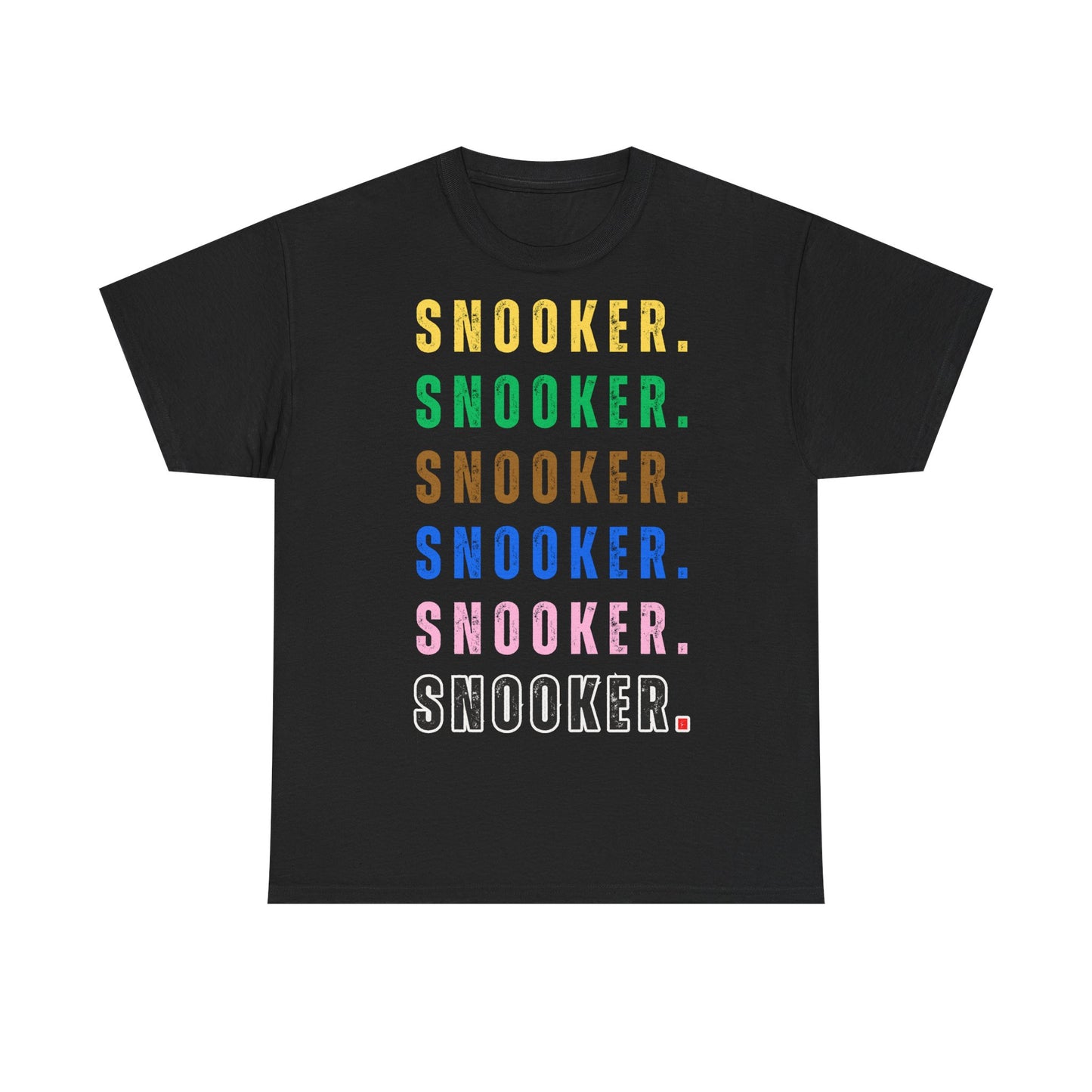 Snooker Tee Shirt - 6 x Snooker text with snooker balls' colours