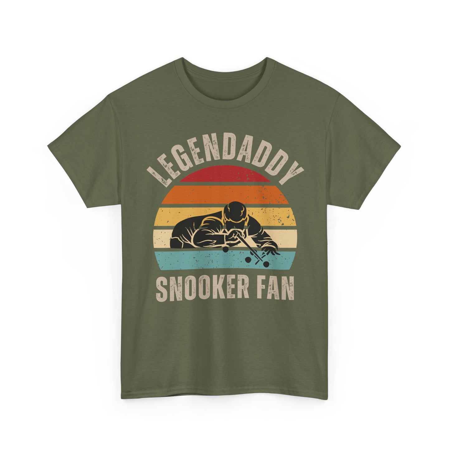 Legendaddy Snooker Fan T-Shirt — Retro Sunset Cue Tee for Billiards Lover Dad