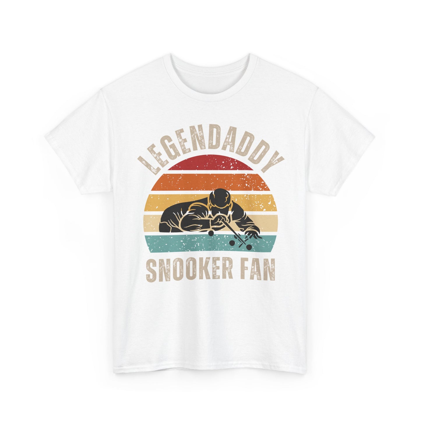 Legendaddy Snooker Fan T-Shirt — Retro Sunset Cue Tee for Billiards Lover Dad