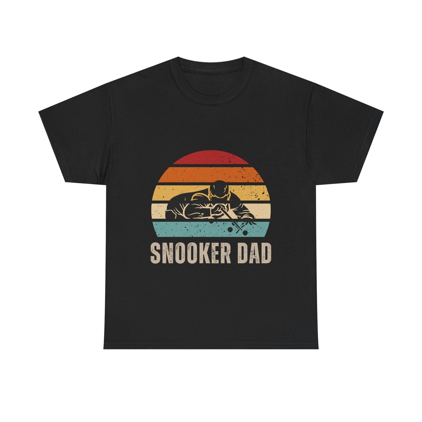 Snooker Dad T-Shirt — Retro Sunset Pool Player Tee for Billiards Lovers