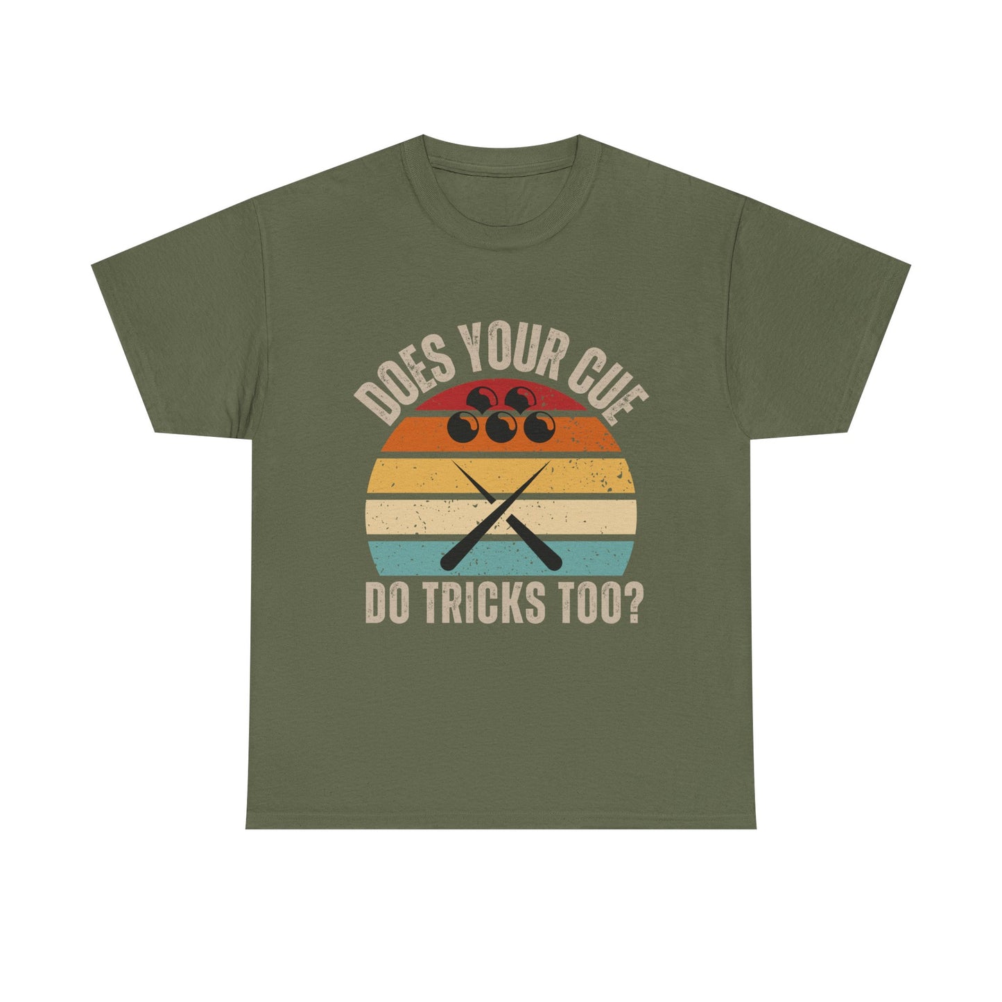 Snooker Sunset Tee - "Does your cue do tricks too"